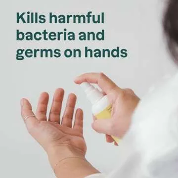 ATTITUDE Hand Sanitizer Spray for Adults and Kids, EWG Verified, Kills Bacteria and Germs, Vegan, Lemon Leaves, 3.38 Fl Oz (Spray Bottle)