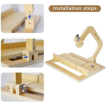 Wooden Soap Cutters for Soap Making,Soap Slicer for DIY Soap, Cheese, Butter, Cake, Bread Making.Adjustable Wire Soap Cutter