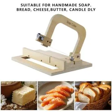 Wooden Soap Cutters for Soap Making,Soap Slicer for DIY Soap, Cheese, Butter, Cake, Bread Making.Adjustable Wire Soap Cutter