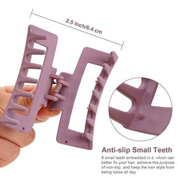 12 Pack Hair Claw Clips, Square Claw Clips for Women Girls, 3.5" Medium Non-slip Hair Clips, Rectangular Claw Hair Clips, Matte Hair Claws Strong Hair Accessories Jumbo Claw Clip for Thin/Thick Hair