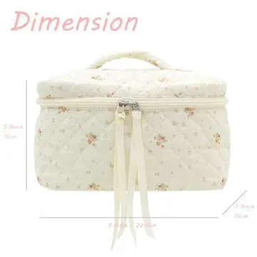 Elegant Quilted Cotton Makeup Bag for Women