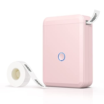 JADENS Label Maker Machine with Tape, Portable Bluetooth Label Printer for Storage, Light Pink