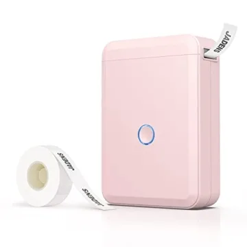 JADENS Label Maker Machine with Tape, Portable Bluetooth Label Printer for Storage, Light Pink