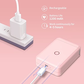 JADENS Label Maker Machine with Tape, Portable Bluetooth Label Printer for Storage, Light Pink