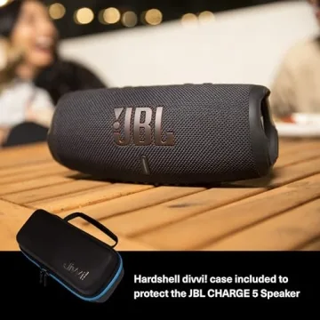 JBL Charge 5 Waterproof Bluetooth Speaker Bundle with Case