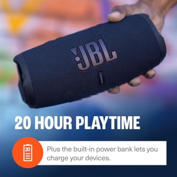 JBL Charge 5 Waterproof Bluetooth Speaker Bundle with Case