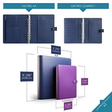 LUX Productivity PRO A5 Planner – Best Undated Diary/Organizer - Daily Schedule & Reflection Journal - Manage Time/Projects/Finances/Goals/Gratitude/Happiness - (Navy Blue)