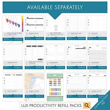 LUX Productivity PRO A5 Planner – Best Undated Diary/Organizer - Daily Schedule & Reflection Journal - Manage Time/Projects/Finances/Goals/Gratitude/Happiness - (Navy Blue)