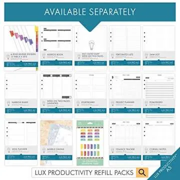 LUX Productivity PRO A5 Planner – Best Undated Diary/Organizer - Daily Schedule & Reflection Journal - Manage Time/Projects/Finances/Goals/Gratitude/Happiness - (Navy Blue)