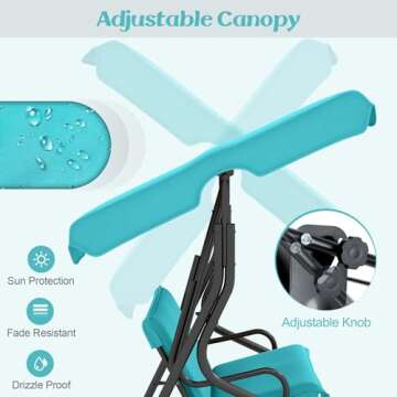 Tangkula 3 Person Porch Swing with Canopy and Cushions