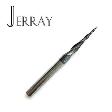 JERRAY End Mills CNC Carving 4.82 Deg Tapered Angle Ball Tip Radius=0.5mm X 1/4" Shank Tungsten Soli...