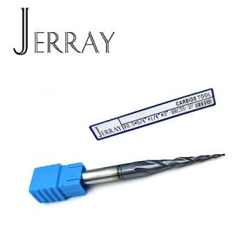 JERRAY End Mills CNC Carving 4.82 Deg Tapered Angle Ball Tip Radius=0.5mm X 1/4" Shank Tungsten Solid Carbide HRC55 with TiAIN Coated Router Bits