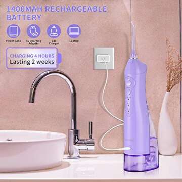 TOVENDOR Cordless Electric Water Flosser for Oral Care