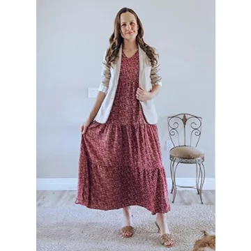 Stylish CFLONGE Floral V-Neck Maxi Dress for Summer