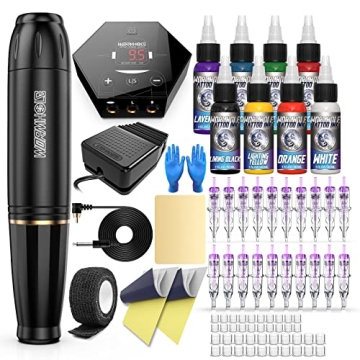 Complete Rotary Tattoo Pen Kit for Beginners - All-Inclusive Professional Tattoo Supplies