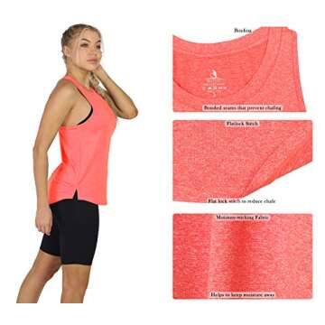 icyzone Women's Racerback Workout Tank Tops - Athletic Yoga Tops, Running Exercise Gym Shirts (Pack of 3)