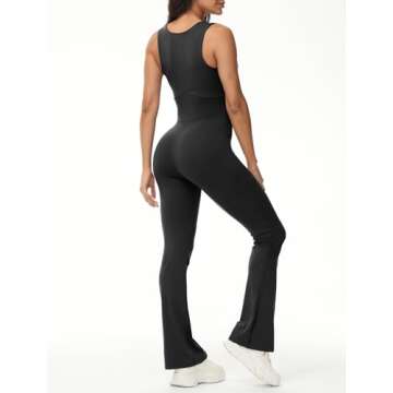 Tanou Women's Flare Jumpsuit - Sweetheart Neck with Control