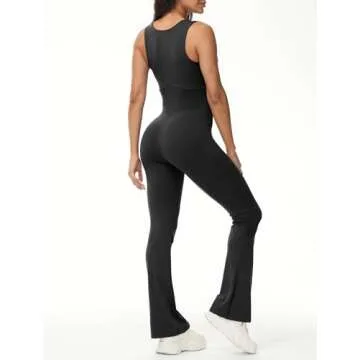 Tanou Women's Flare Jumpsuit - Sweetheart Neck with Control