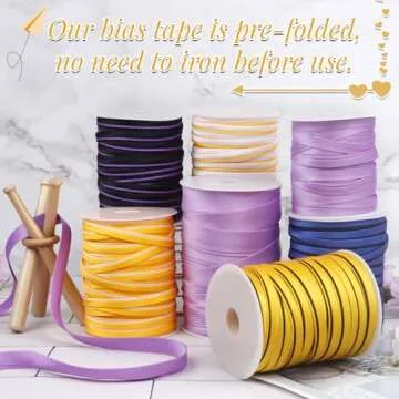 LEREATI Satin Bias Tape 1 Inch x 55 Yards - Double Fold