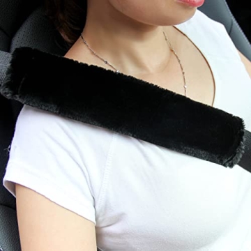 Amooca Faux Fur Seatbelt Cover for Comfort on the Road