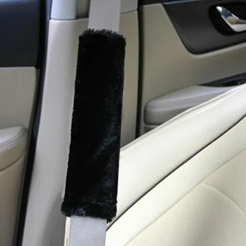 Amooca Faux Fur Seatbelt Cover for Comfort on the Road