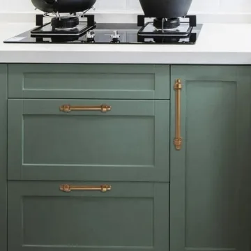 POVEFONK Antique Brass Cabinet Handles Set of 10