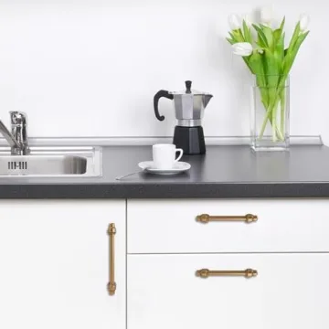 POVEFONK Antique Brass Cabinet Handles Set of 10