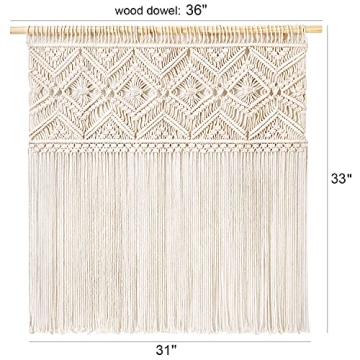 Mkono Large Macrame Wall Hanging for Boho Decor