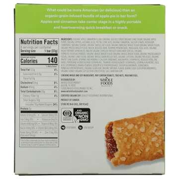 365 by Whole Foods Market, Organic Apple Cereal Bar 6 Count, 7.8 Ounce