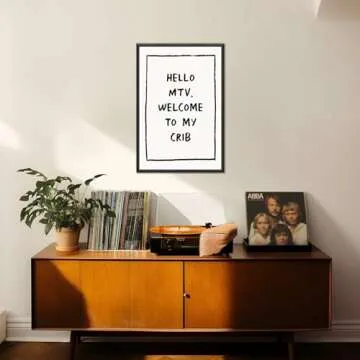 Trendy Wall Art Welcome Posters Eclectic Home Decor Hello MTV, Welcome to My Crib Art Print Funky Eclectic Gallery Wall Art Prints for Bedroom Living Room Aesthetic Wall Art Print 16x24in Unframed