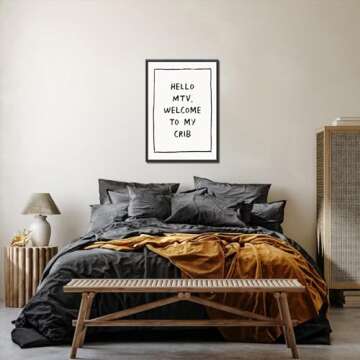 Trendy Wall Art Welcome Posters Eclectic Home Decor Hello MTV, Welcome to My Crib Art Print Funky Eclectic Gallery Wall Art Prints for Bedroom Living Room Aesthetic Wall Art Print 16x24in Unframed