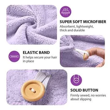 YFONG Larger Microfiber Hair Towel Wrap for Women in Purple