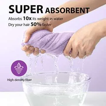 YFONG Larger Microfiber Hair Towel Wrap for Women in Purple