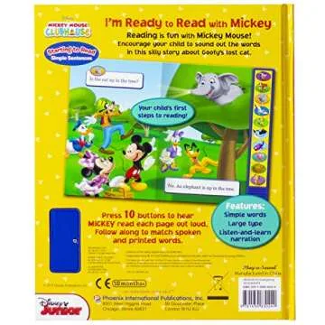 Disney Mickey Mouse Clubhouse - I'm Ready to Read With Mickey Sound Book - Play-a-Sound - PI Kids