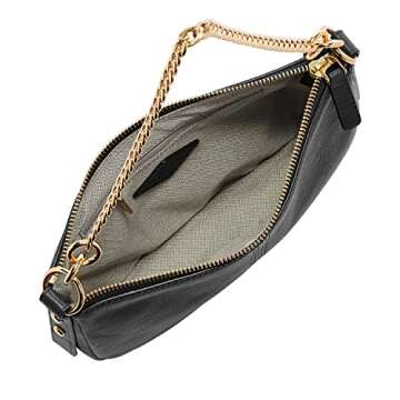 Fossil Women's Jolie Leather Small Shoulder Bag Purse Handbag, Black (Model: ZB1877001)