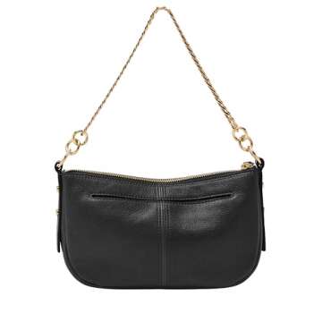 Fossil Women's Jolie Leather Small Shoulder Bag Purse Handbag, Black (Model: ZB1877001)