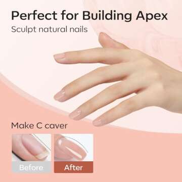 modelones Builder Nail Gel Set, 6 Colors Gel Builder 8-in-One, Red Pink Hard Gel Builder Nail Polish Nail Strengthener Extension Gel LED Nail Lamp Cured Color Base