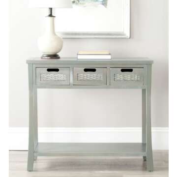 Safavieh American Homes Collection Autumn French Grey 3-Drawer Console Table