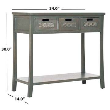 Safavieh American Homes Collection Autumn French Grey 3-Drawer Console Table