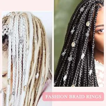 Stylish JIALEEY 50PCS Hair Braid Rings Set for All Occasions