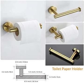 VELIMAX Stainless Steel Bathroom Hardware Set in Gold
