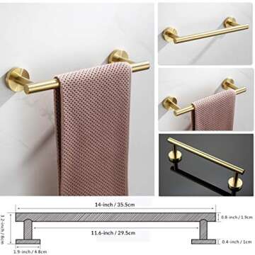 VELIMAX Stainless Steel Bathroom Hardware Set in Gold