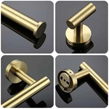 VELIMAX Stainless Steel Bathroom Hardware Set in Gold