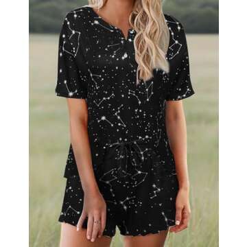 Ekouaer Tie Dye Pajamas Set Womens Loungewear Sleepwear 2 Piece PJ Sets