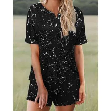 Ekouaer Tie Dye Pajamas Set Womens Loungewear Sleepwear 2 Piece PJ Sets