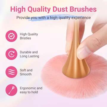 MelodySusie Nail Art Dusting Brush,Dust Collector Brush, Blush Brush, Boose Powder Brush,Makeup Brus...