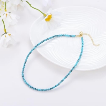 Wremily Turquoise Beaded Necklace for Women