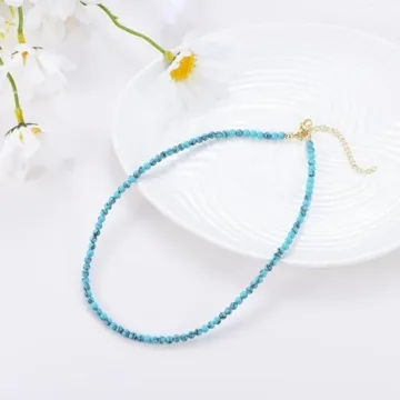 Wremily Turquoise Beaded Necklace for Women