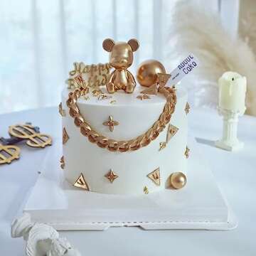 Tongker Silicone Gold Chain Mold for Cake Decorating