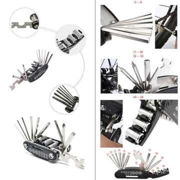 Mocaboutu 16 in 1 Bike Repair Tools Kit - Compact Design, Multifunctional Bicycle Repair Tool Set fo...